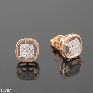 Joben Round Diamond Stud Earrings